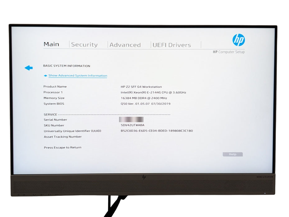 HP Z2 SFF G4 Workstation - Xeon E-2144G 16GB RAM 256GB NVMe Quadro P620