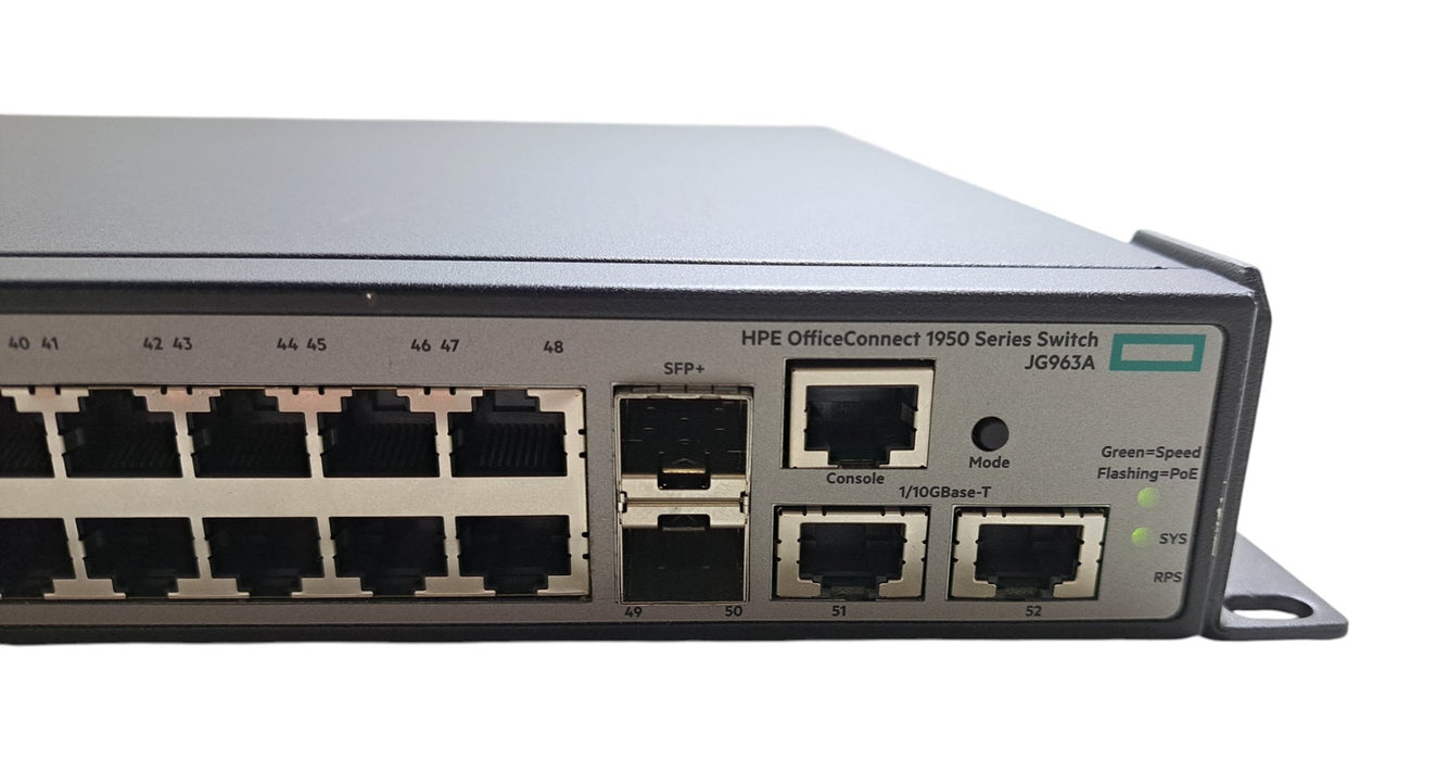 HPE OfficeConnect 1950 48G 2SFP+ 2XGT PoE+ 370W Managed Switch JG963A