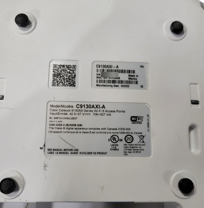 Cisco Catalyst 9130AX Series C9130AXI-A Wi-Fi 6 Access Point