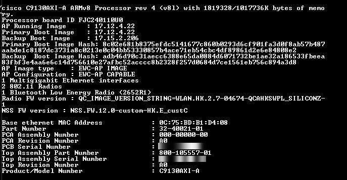 Cisco Catalyst 9130AX Series C9130AXI-A Wi-Fi 6 Access Point