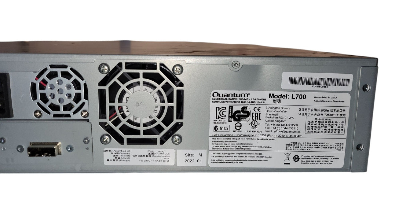 Quantum SuperLoader 3 Model L700 - IBM LTO-6 SAS Tape Autoloader