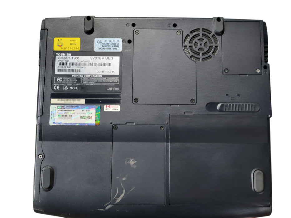 Toshiba Satellite 1900 - Pentium 4 1.60GHz 768MB RAM 30GB HDD + PWR ADAPTER