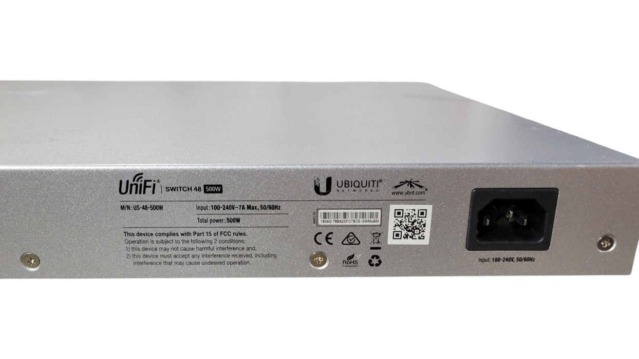 Ubiquiti UniFi Switch 48 500W US-48-500W 48-Port PoE+ Gigabit Switch