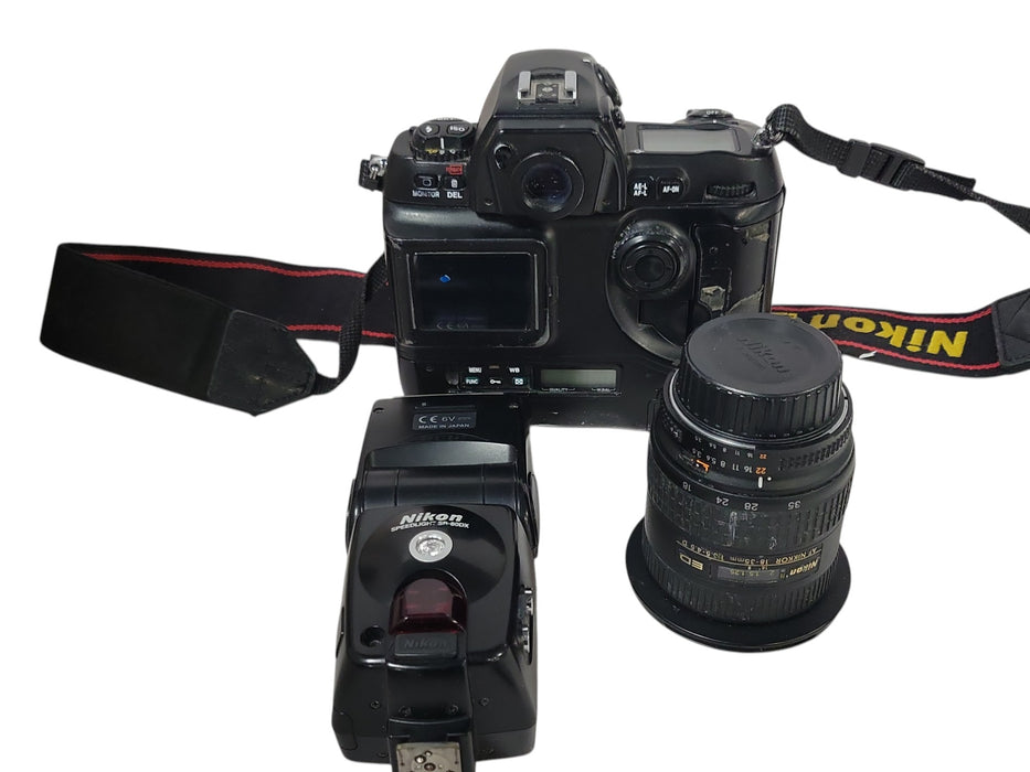 Nikon D1H DSLR Body w/ 18-35mm D Lens, SR-80DX Flash & Lowepro Backpack (READ)