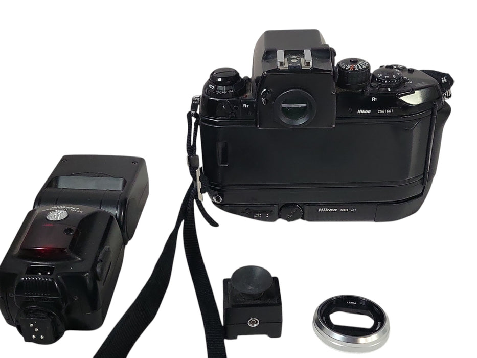 Nikon F4 35mm SLR Camera with MB-21 Battery Grip & SB-28 Speedlight (READ)