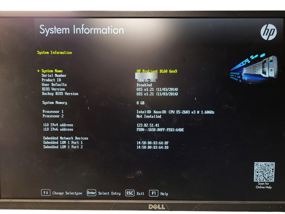HP ProLiant DL60 Gen9 4x LFF - Xeon E5-2603 v3 8GB B140i 550W PSU