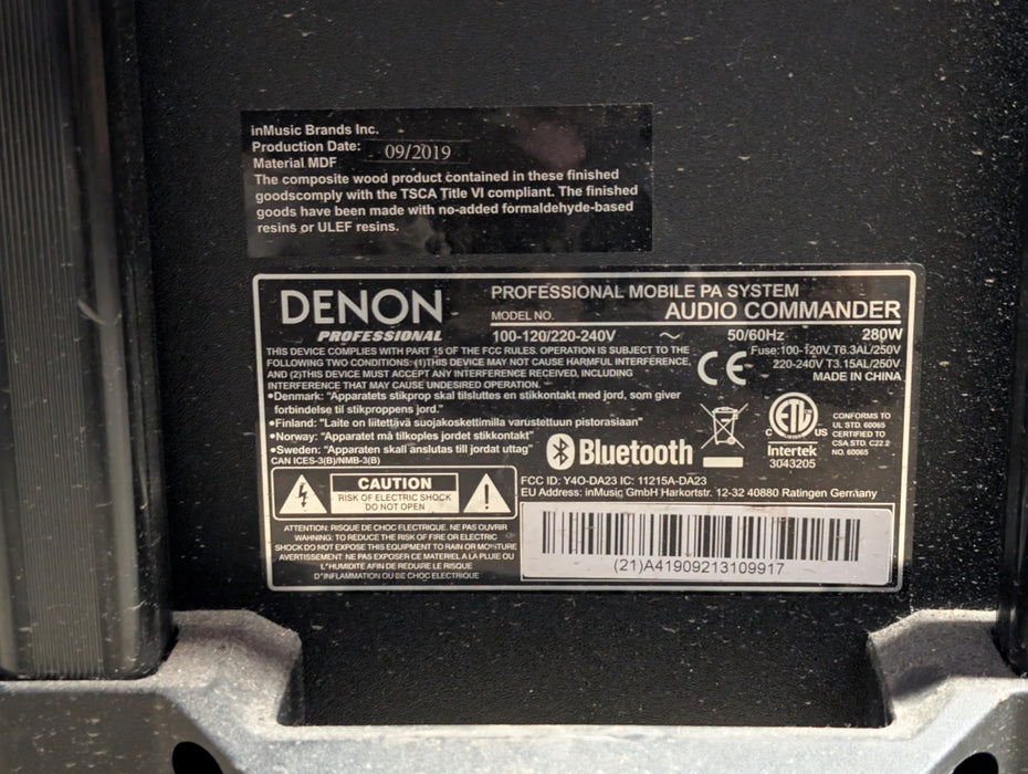 Denon Professional Audio Commander Mobile PA System with Wireless Mic (READ)