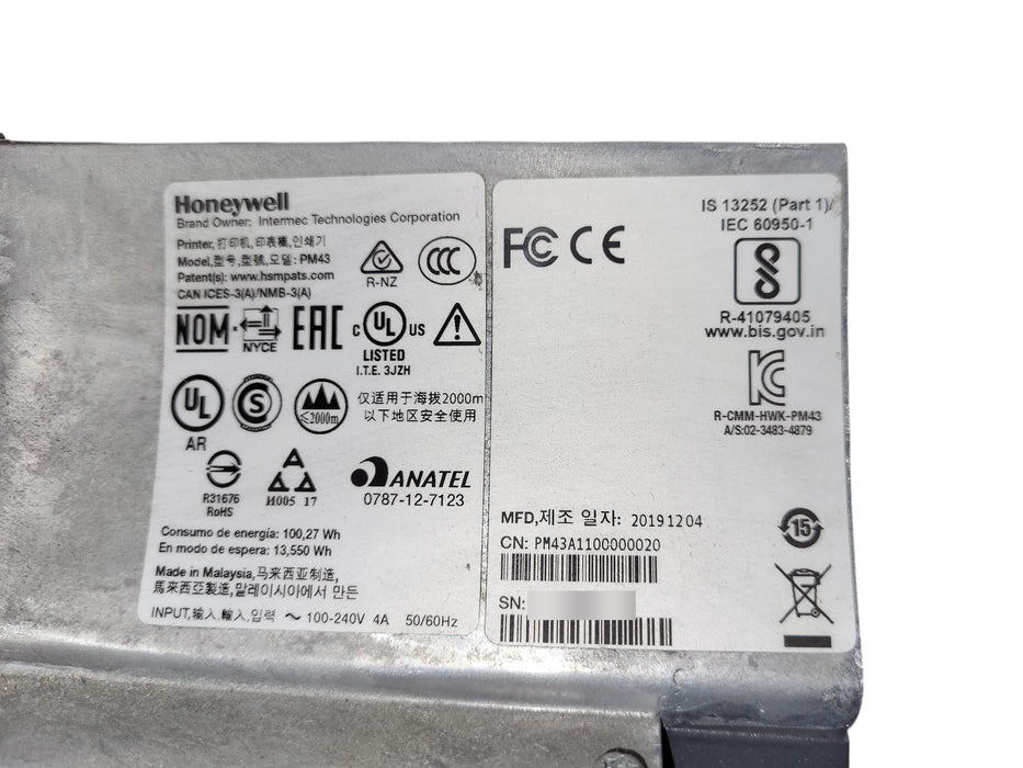 Honeywell PM43 Industrial Thermal Label Printer PM43A1100000020