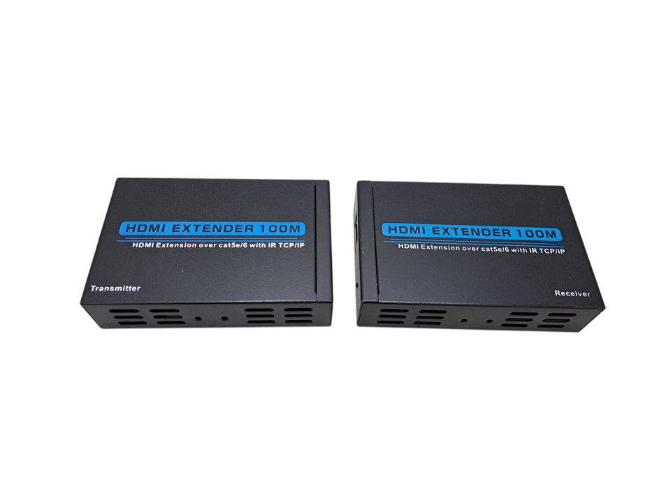 HDMI Extender 100M Transmitter & Receiver Kit over Cat5e/6 with IR TCP/IP
