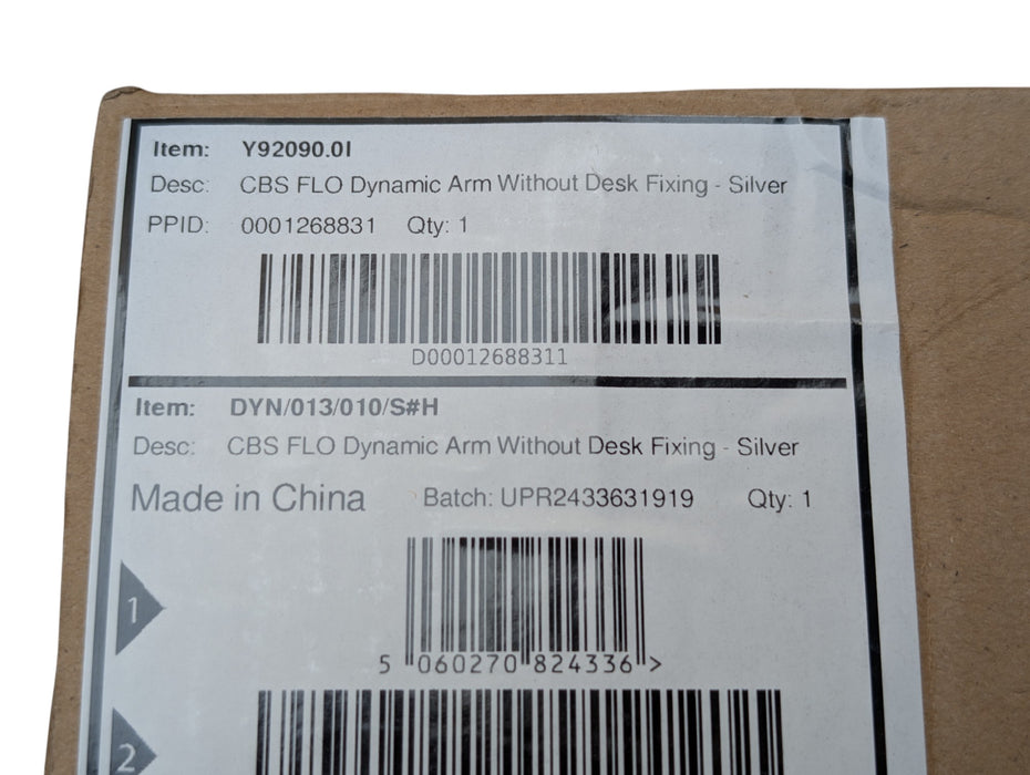 CBS FLO Dynamic Monitor Arm Silver NEW