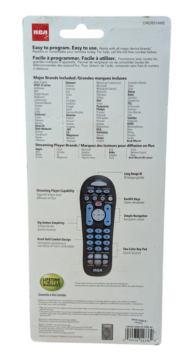 RCA Platinum Pro CRCR314WE 3-Device Universal Remote Control - Lot of 2