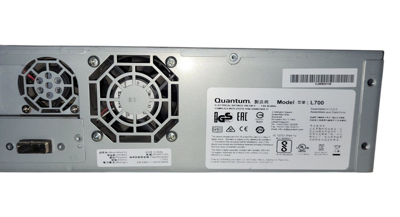 Quantum SuperLoader 3 Model L700 - IBM LTO-7 SAS Tape Autoloader