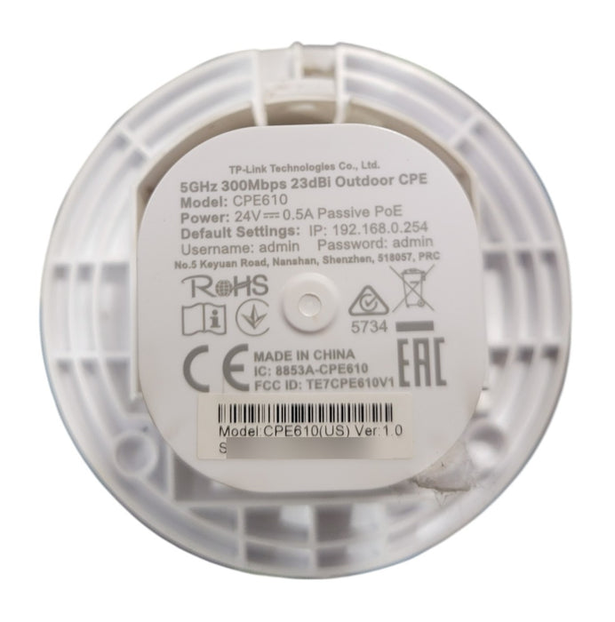 TP-Link CPE610 5GHz 300Mbps 23dBi Outdoor CPE Antenna