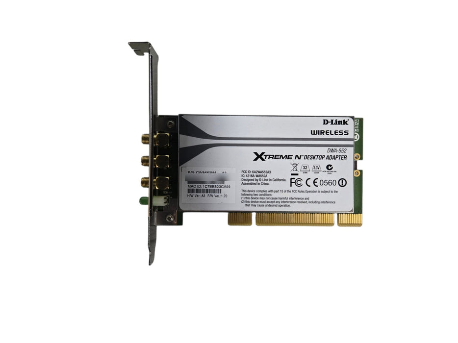 D-Link DWA-552 Xtreme N Desktop Adapter PCI Wireless Card