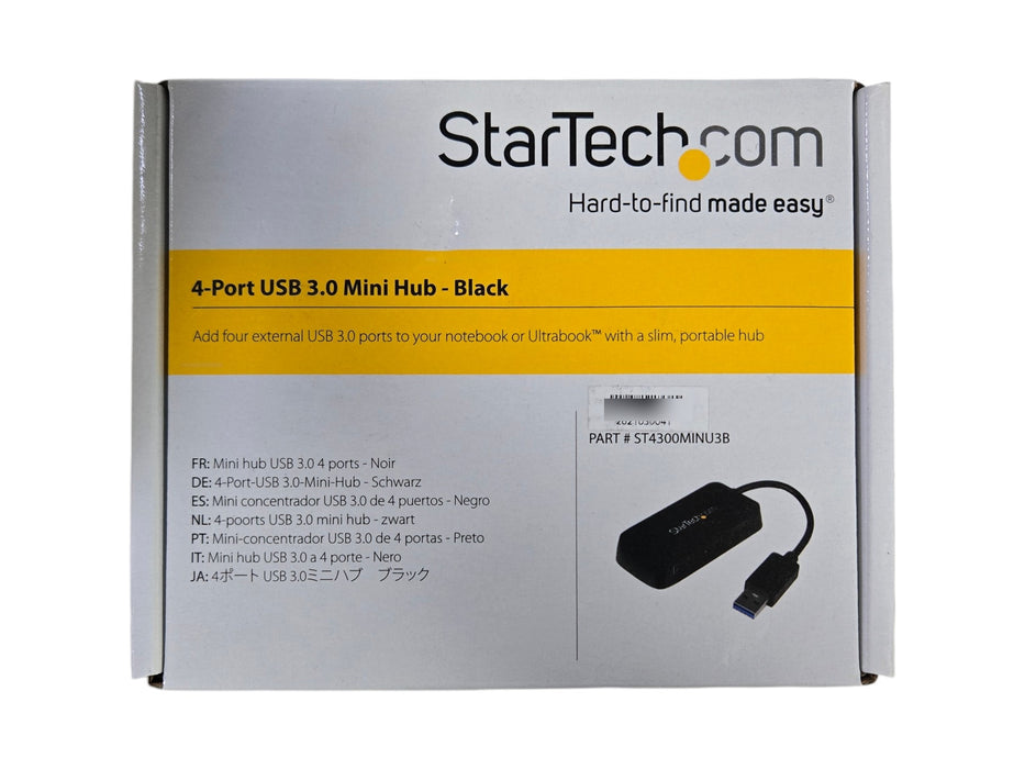 StarTech ST4300MINU3B - 4-Port USB 3.0 Mini Hub Black