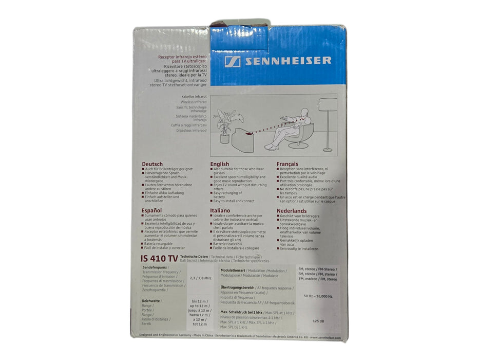 Sennheiser IS 410 TV - Wireless Infrared Stereo TV Stethoset Receiver System
