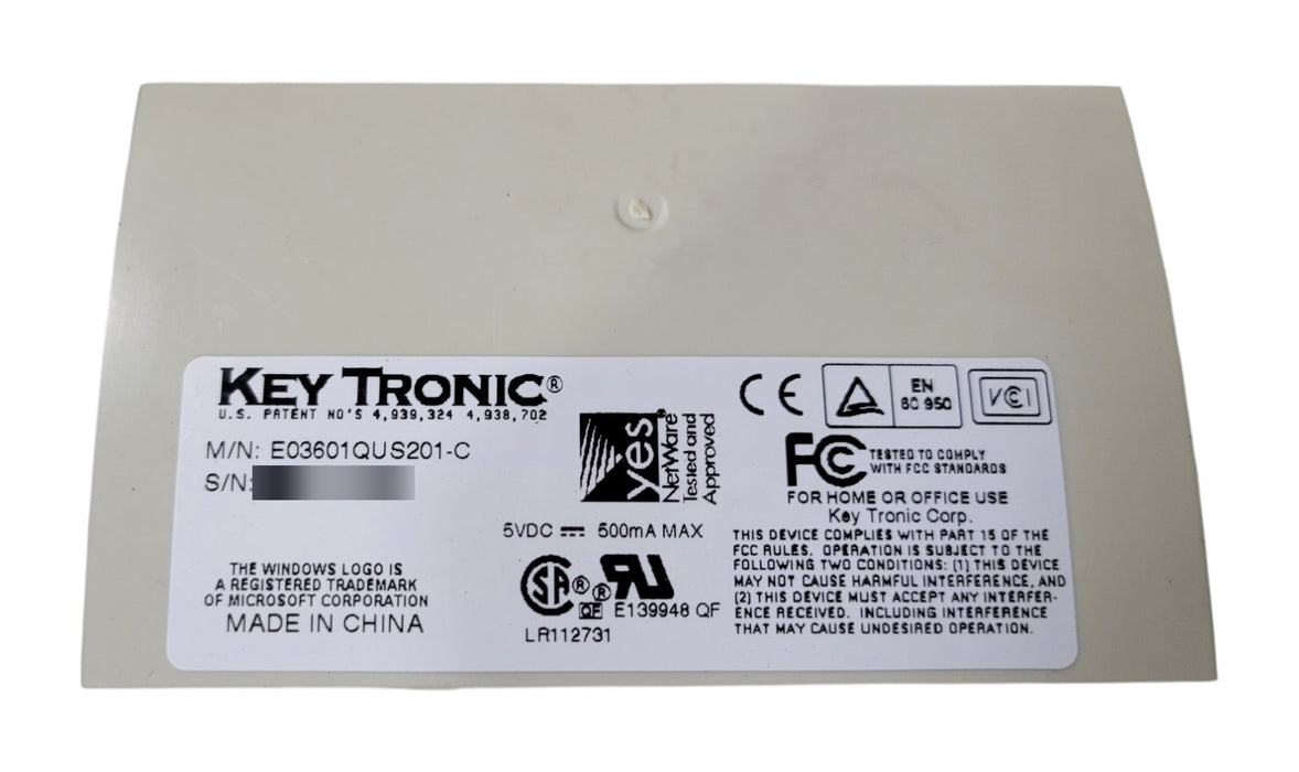 Key Tronic E03601QUS201-C PS/2 Vintage Keyboard NIKO Logo