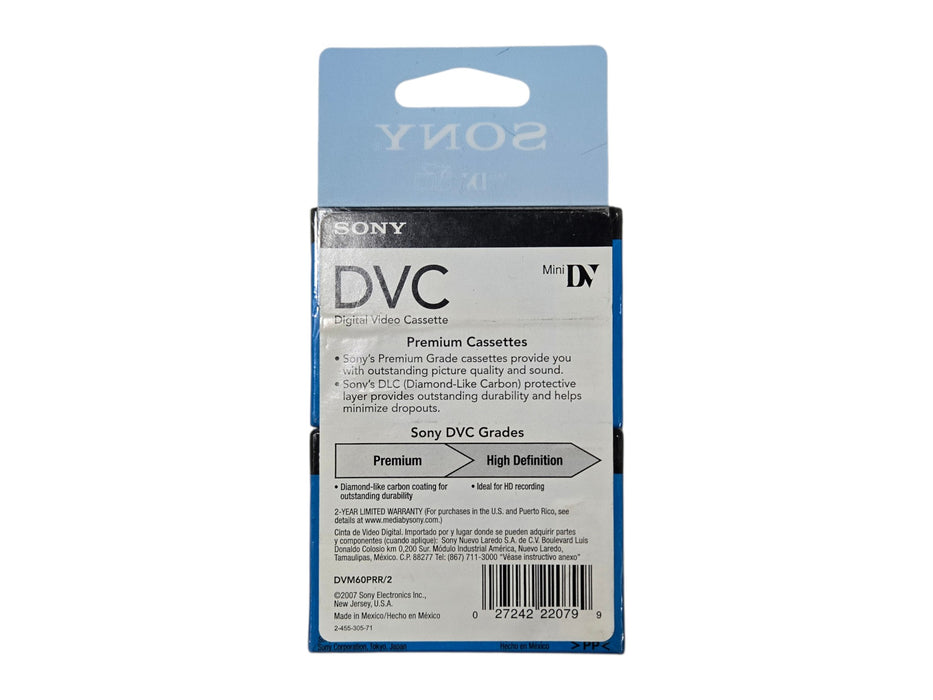 Sony DVM60PRR/2 DVC Mini DV Premium Digital Video Cassette 2-Pack 60 Min