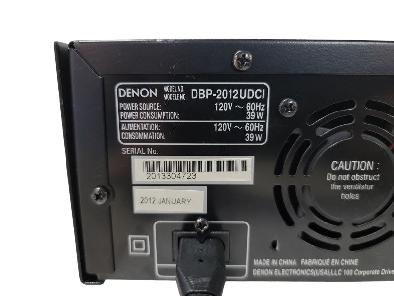 Denon DBP-2012UDCI Universal Audio/Video Blu-Ray Player