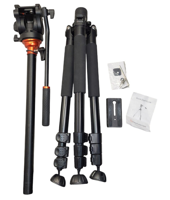 Padcaster Fluid Head Tripod / Monopod with Bag & Accessories