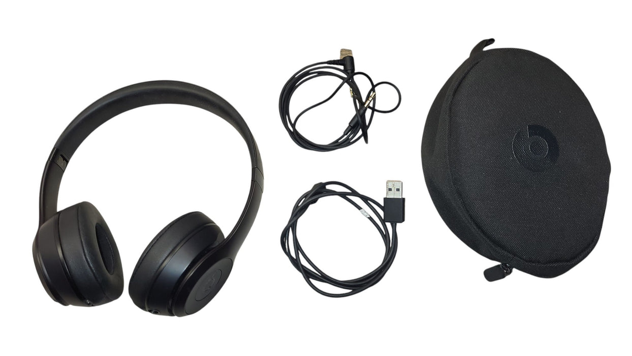 Beats Solo3 Wireless On-Ear Headphones - Matte Black with Case & Cables