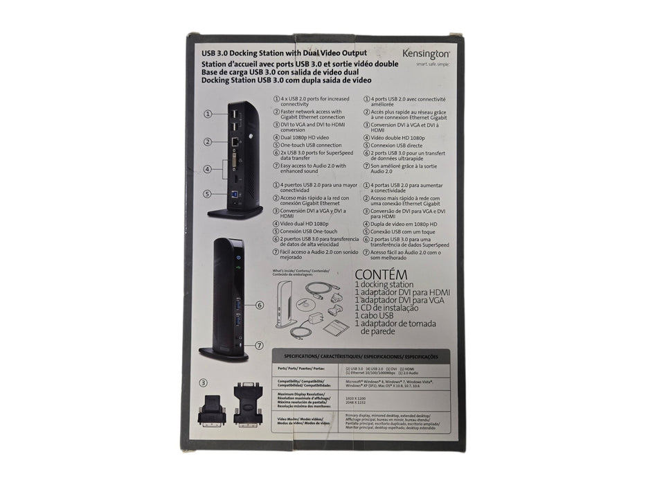 Kensington USB 3.0 Docking Station with Dual Video Output