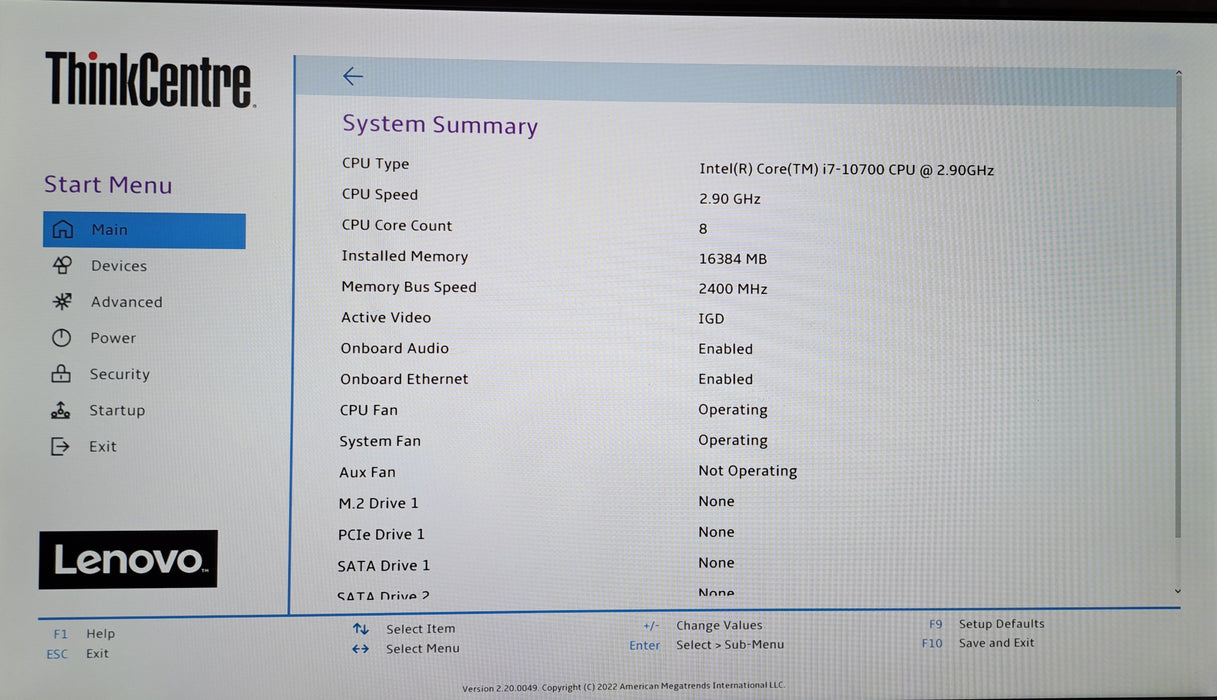 Lenovo ThinkCentre M70t | Intel Core i7-10700 @2.90GHz, 16GB DDR4, No HDD *READ*