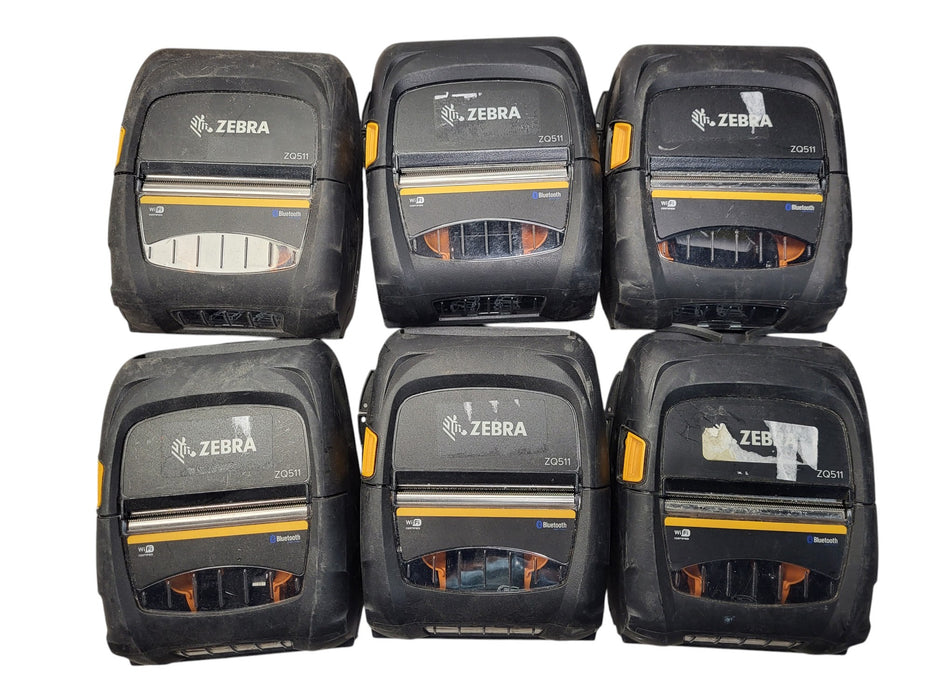 Lot of 6x Zebra ZQ511 Mobile Receipt & Label Printers (READ)