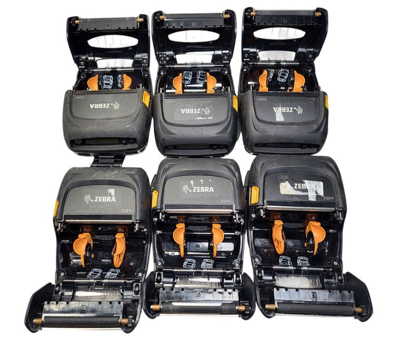 Lot of 6x Zebra ZQ511 Mobile Receipt & Label Printers (READ)