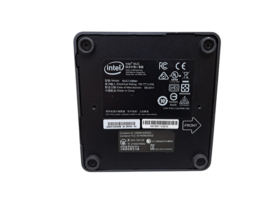 Intel NUC7i5BNH Mini PC - Core i5-7260U @2.20GHz, 8GB DDR4, No HDD/SSD