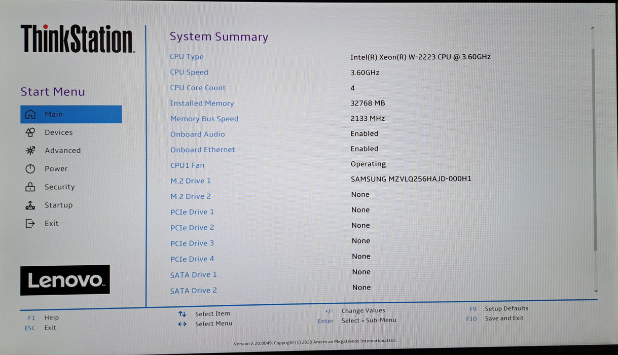 Lenovo ThinkStation P520c | Xeon W-2223 @3.60GHz, 32GB DDR4, 256GB NVMe, No GPU