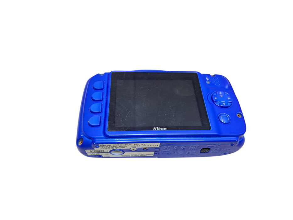 Nikon COOLPIX W100 Waterproof Shockproof Digital Camera - Blue w/ Battery