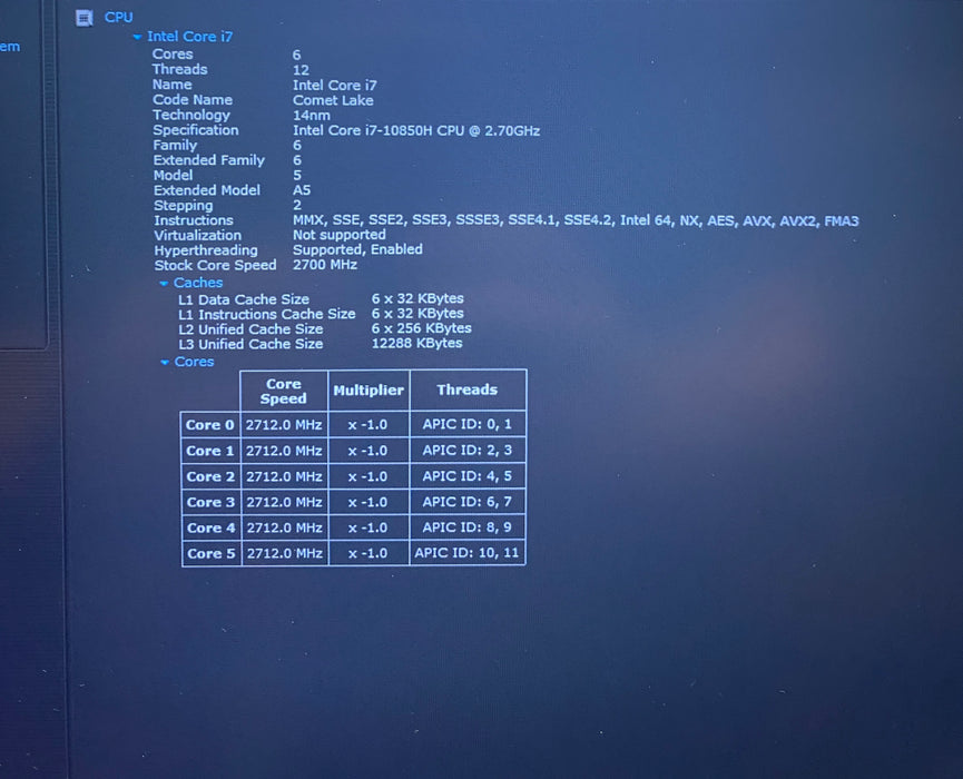 Dell Precision 7550 i7-10850H QUADRO T1000 4GB GPU 16GB RAM 512GB SSD READ
