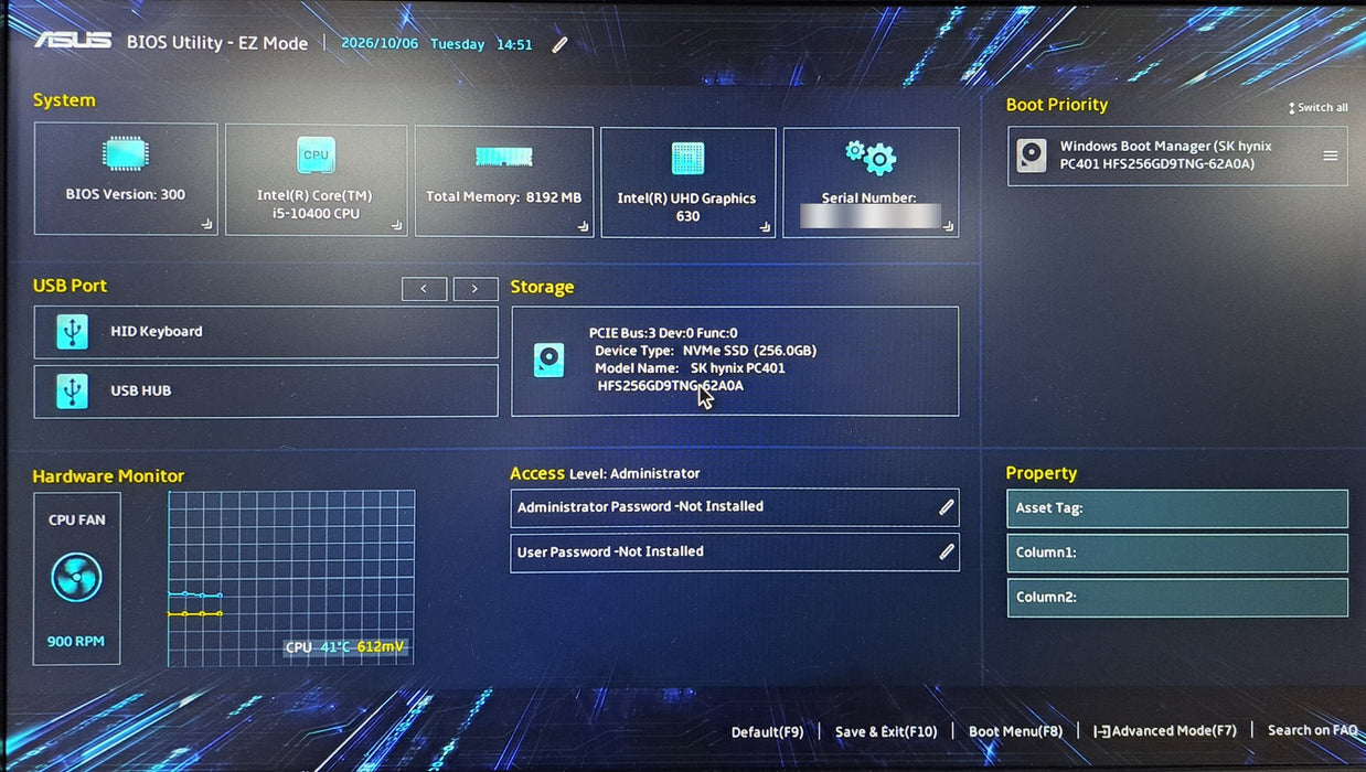 ASUS ExpertCenter S700SA SFF | Intel Core i5-10400, 8GB DDR4, 256GB NVMe