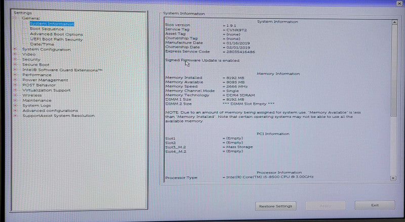 Dell OptiPlex SFF | i5-8500 | 8GB RAM | 256GB NVMe | 1TB HD