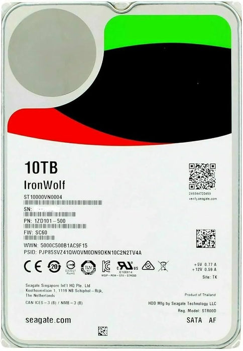 Seagate 10TB ST10000VN0004 7200U/min 256MB SATA III 3,5" Inch Hard Drive