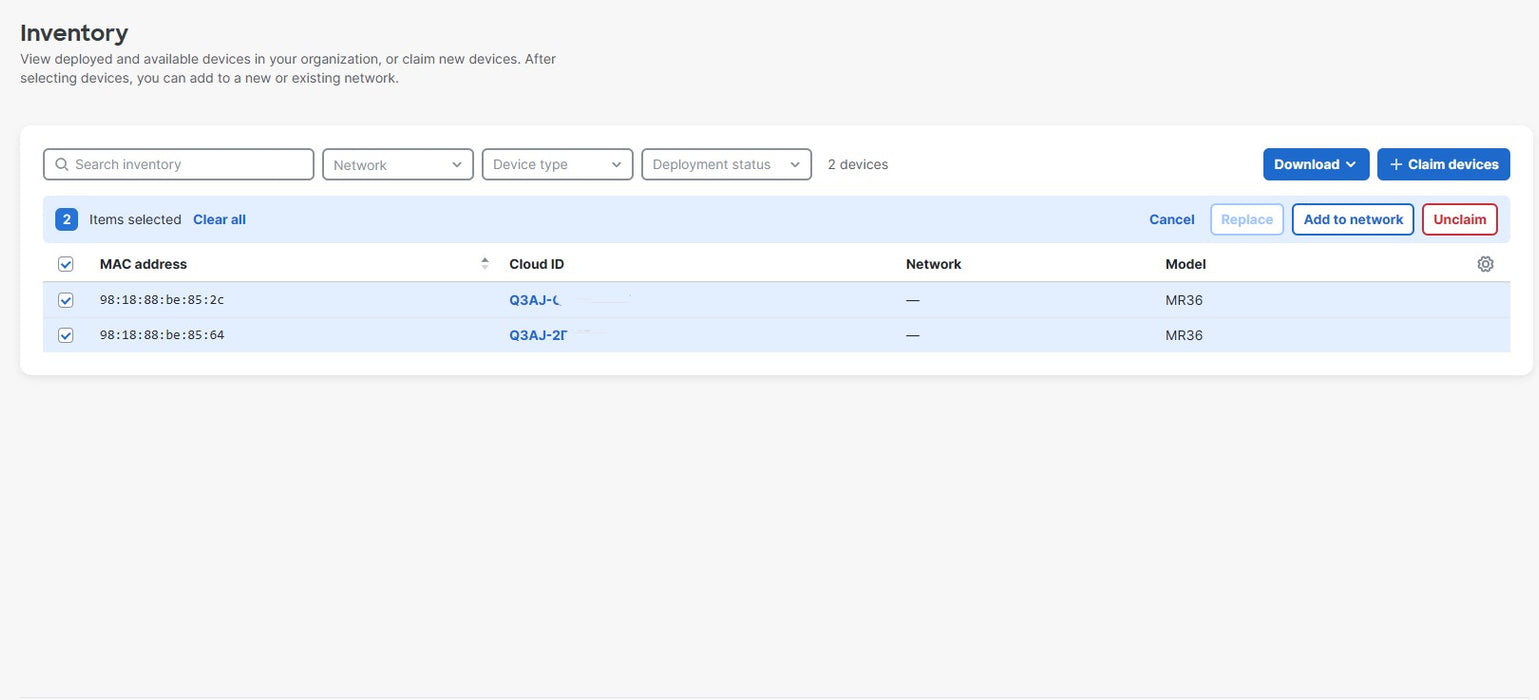 Cisco Meraki MR36 - Cloud-Managed Wi-Fi 6 Wireless Access Point UNCLAIMED