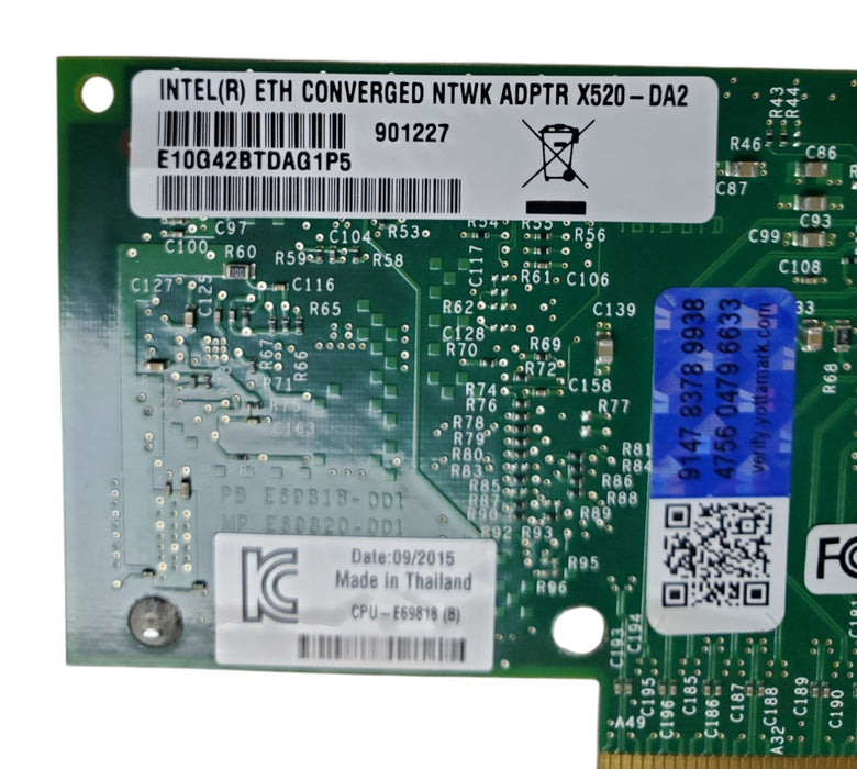 Intel X520-DA2 E10G42BTDA - Dual Port 10GbE SFP+ PCI-e Network Adapter