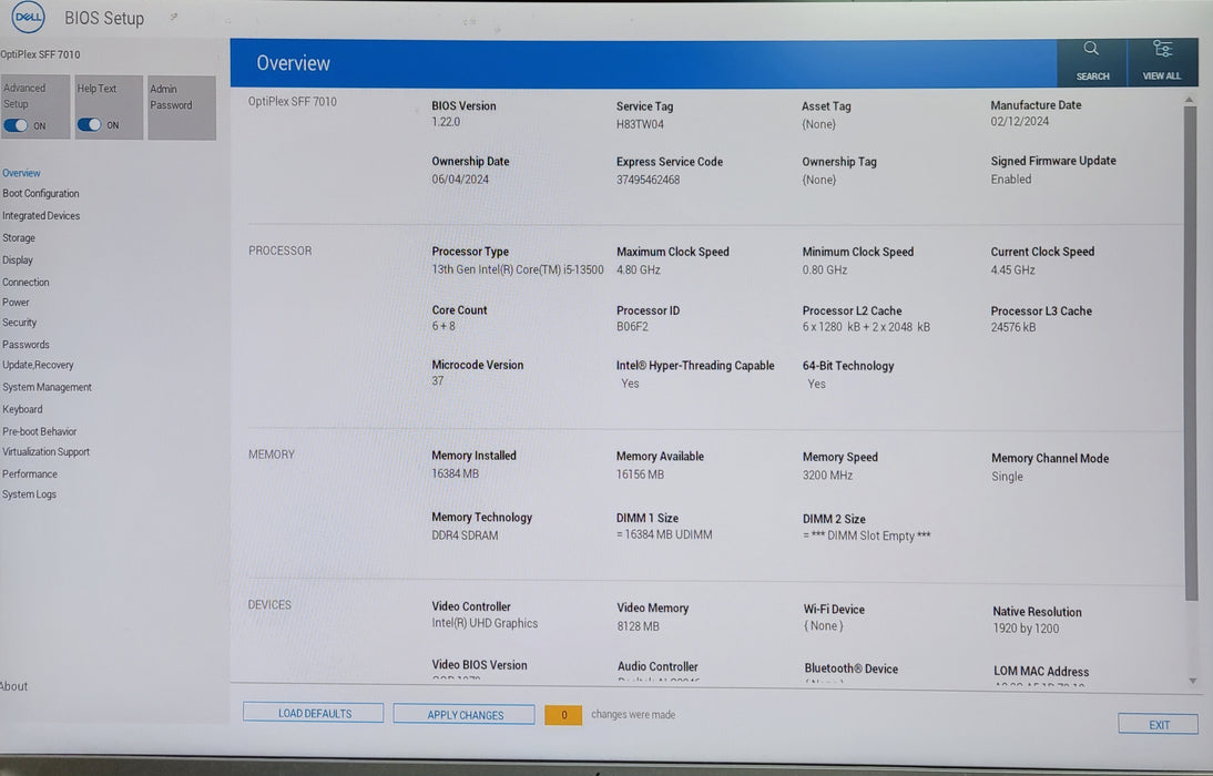 Dell OptiPlex 7010 SFF, 13th Gen Intel i5-13500 CPU, 16GB RAM -No HDD
