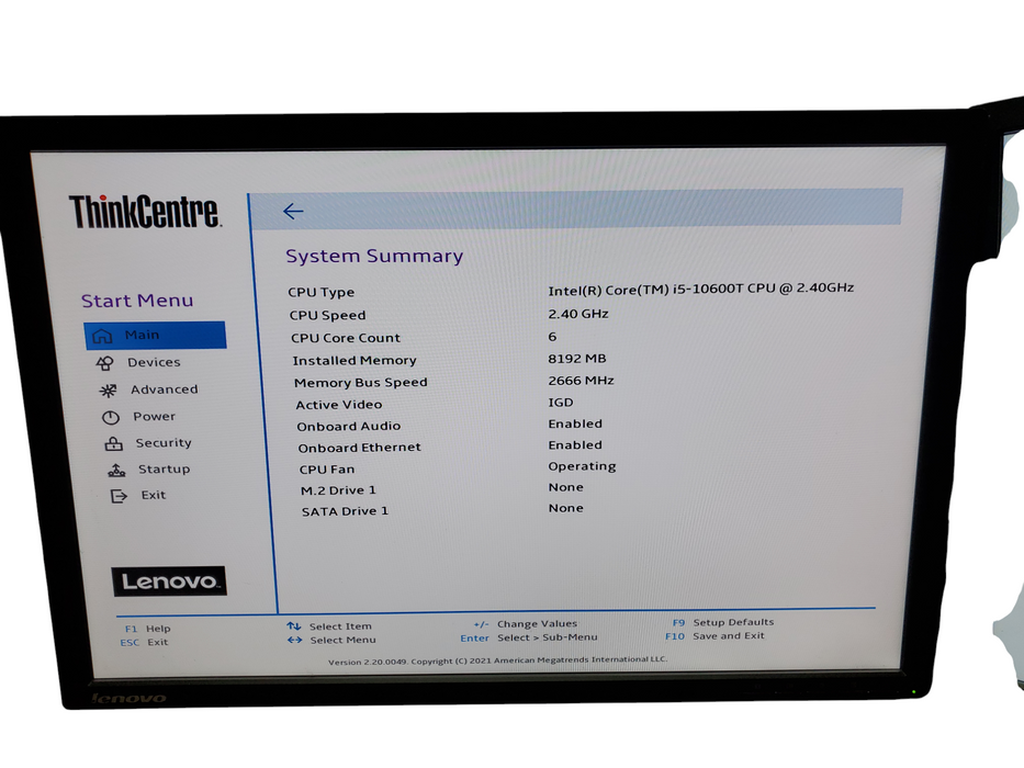Lenovo ThinkCentre M70q USFF, i5-10600T, 8GB DDR4, No HDD/OS