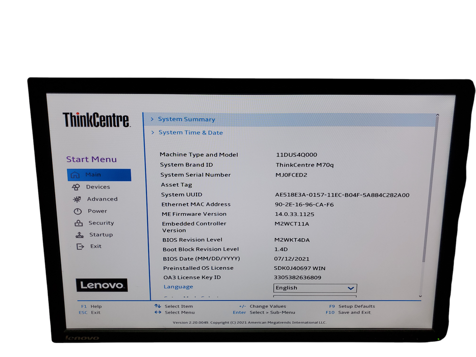Lenovo ThinkCentre M70q USFF, i5-10600T, 8GB DDR4, No HDD/OS