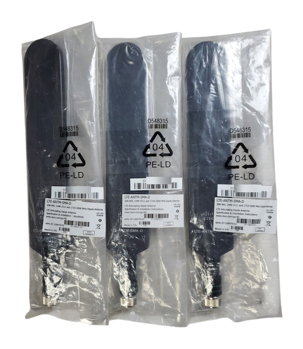 NEW - Lot 3x Cisco LTE-ANTM-SMA-D Articulating Dipole LTE Antennas