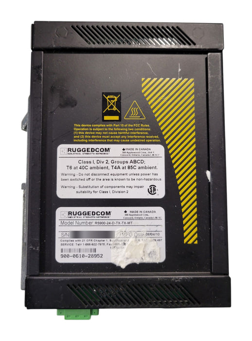 RuggedCom RuggedSwitch RS900 - RS900-24-D-TX-TX-MT Managed Ethernet Switch