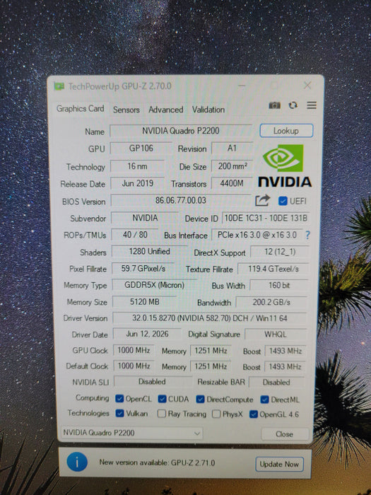 Dell NVIDIA Quadro P2200 5GB GDDR5X Graphics Card DP/N 0PX8M5