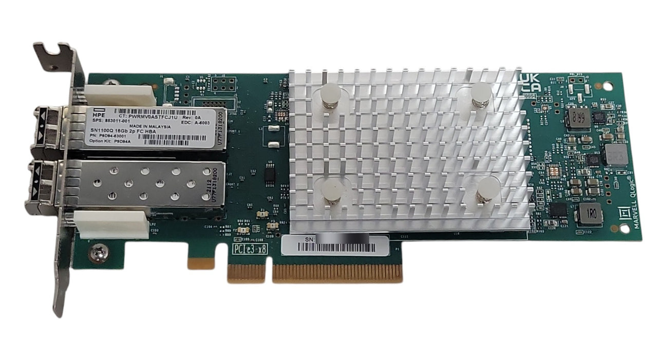 HPE SN1100Q 16Gb 2-Port Fibre Channel HBA - P9D94A P9D94-63001 w/ 2x SFP+