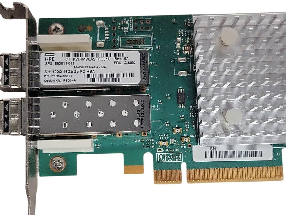 HPE SN1100Q 16Gb 2-Port Fibre Channel HBA - P9D94A P9D94-63001 w/ 2x SFP+