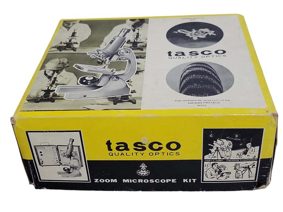 Tasco 1200XZ Zoom Explorer - 50-1200X Microscope Kit with Wooden Case (READ)