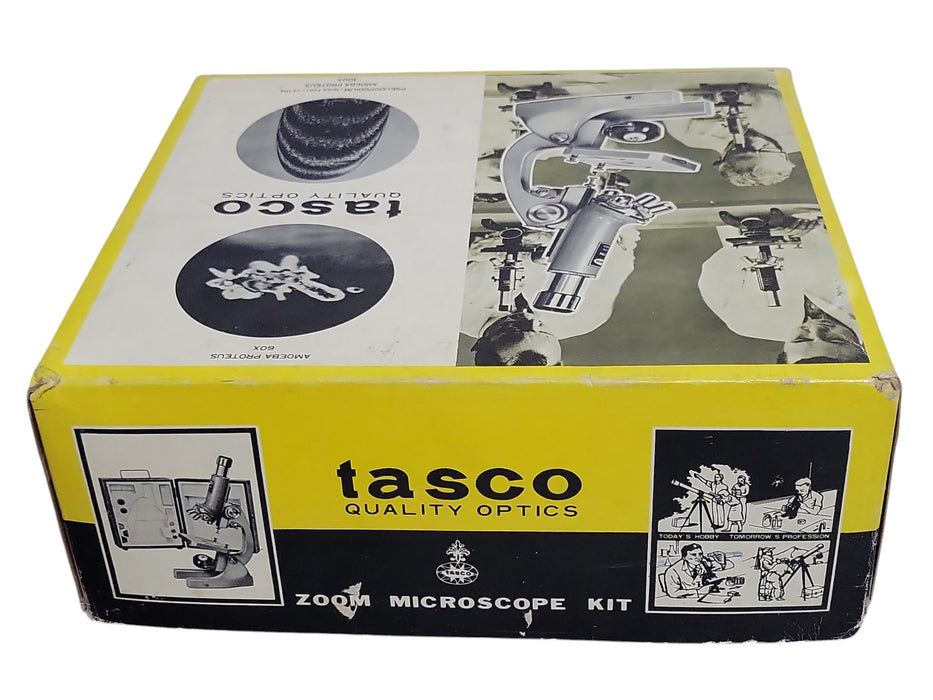 Tasco 1200XZ Zoom Explorer - 50-1200X Microscope Kit with Wooden Case (READ)