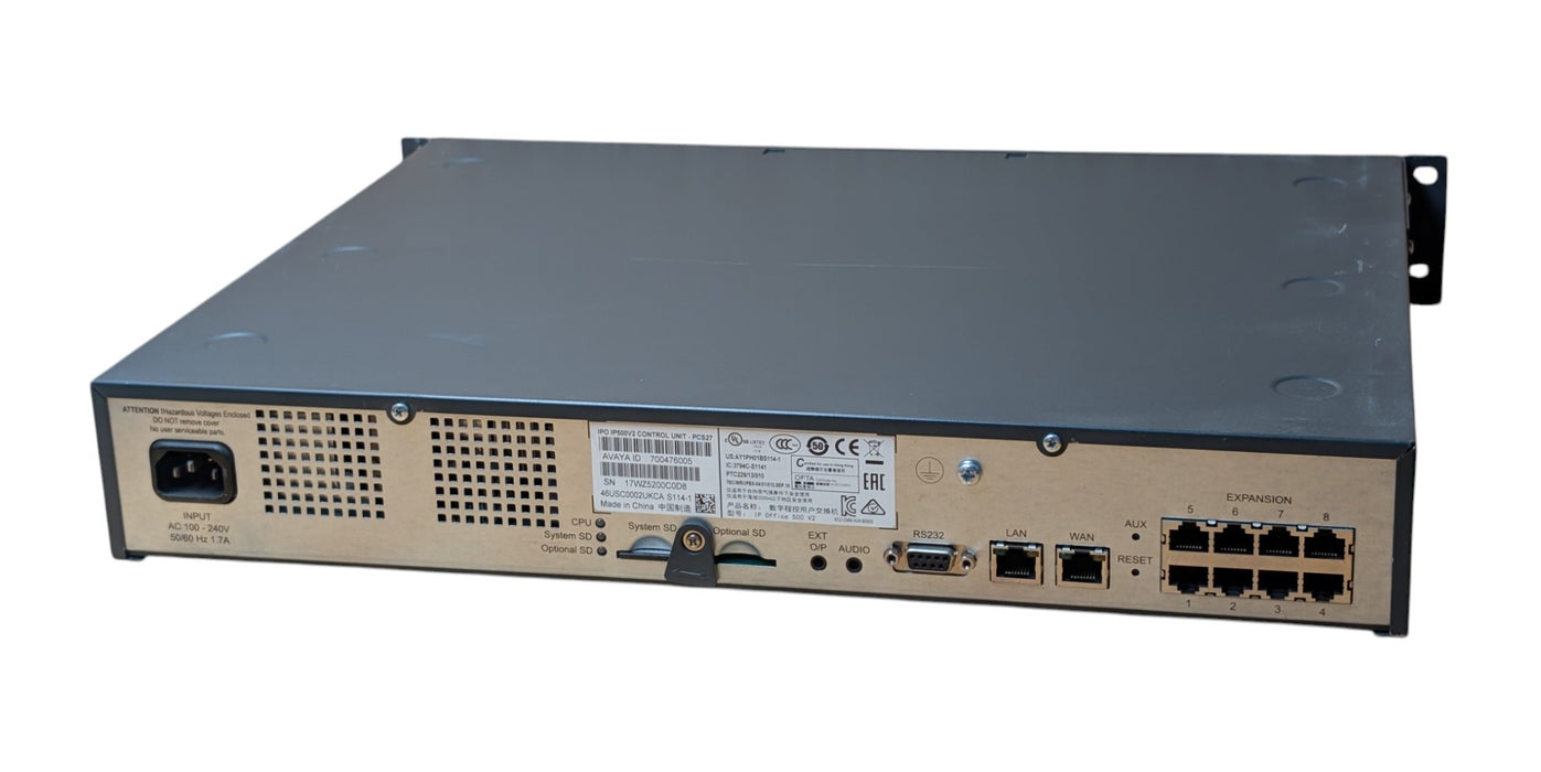 Avaya IP Office IP500 V2 Control Unit - 700476005 Phone DS VCM PRI