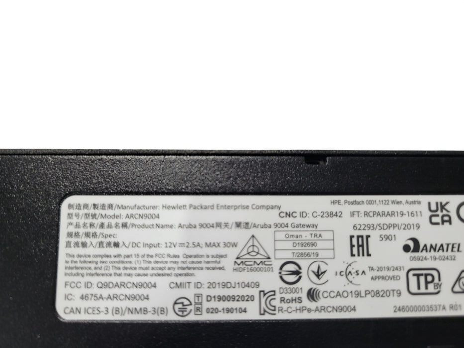 Aruba 9004 ARCN9004 Gateway Controller 4-Port Gigabit USB (READ)